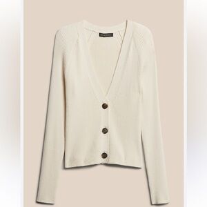 Banana Republic Cream Button-Up Cardigan